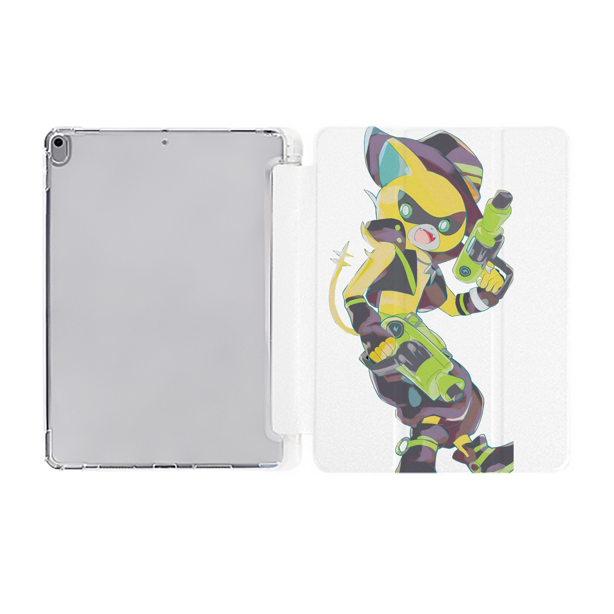 （画像用） 妖怪ウォッチ Yo-kai Watch IPad ケース ペン収納付き 三つ折りスタンド PUレザー×シリコン 対応機種9.5/10.5/10.9インチ